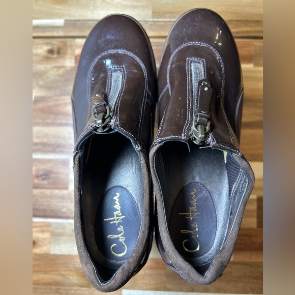 Cole Haan Air Luna Waterproof Shoes Women 6.5 Patent Leather Slip On Clog Brown - Picture 6 of 8